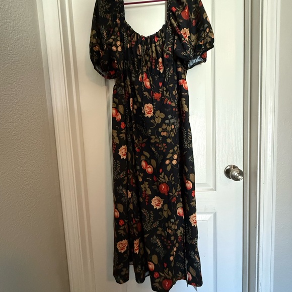 Cider Black Maxi Dress with Floral Design - Picture 1 of 3